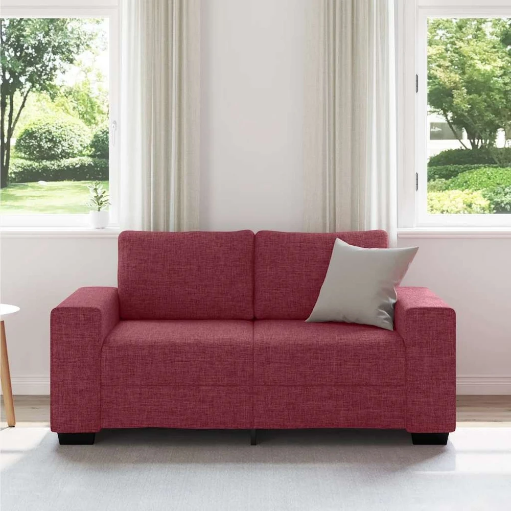Dvivietė sofa, vyno raudonumo, 160x77x82 cm, audinys