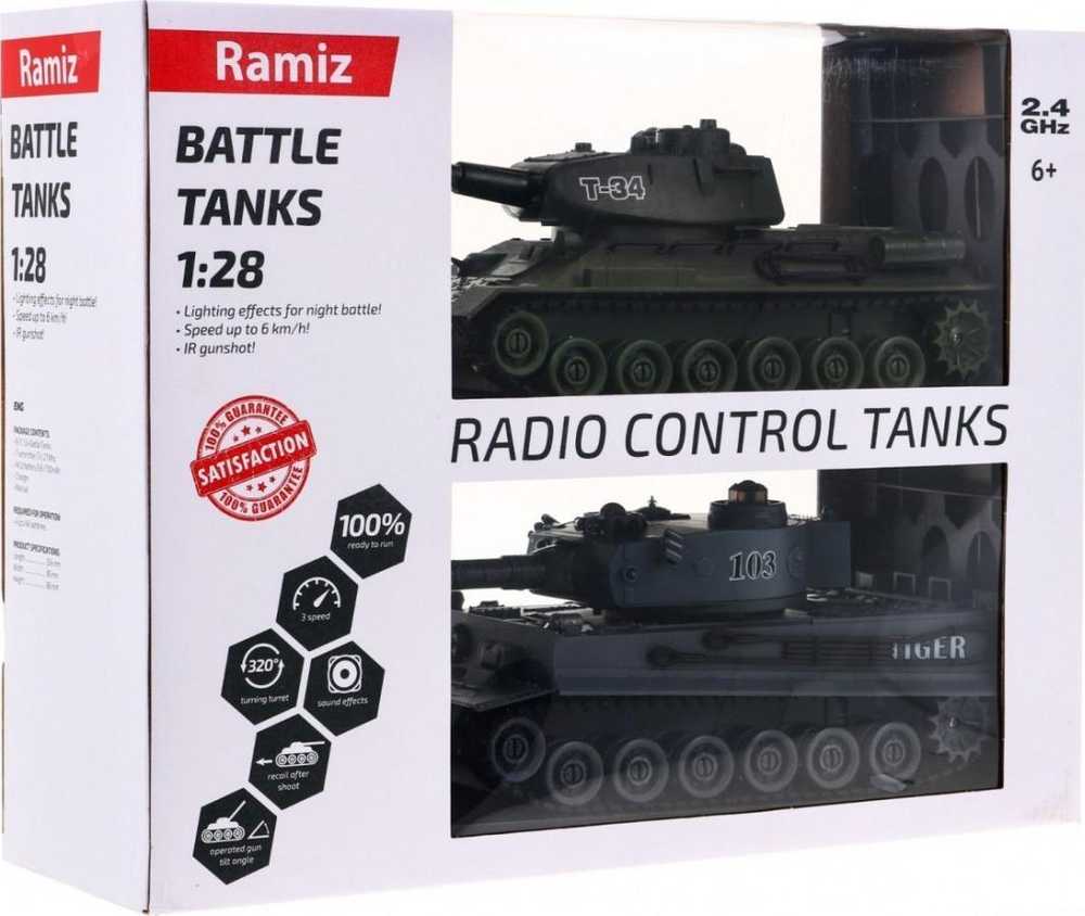 DWM Nuotolinio valdymo tankas Tiger Vs T-34 1:28