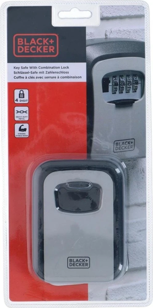 BLACK &amp; DECKER Juodas &amp; DECKER RAKINAMA RAKINĖ DĖŽUTĖ SU 4 SKAITMENŲ KODU Juodas + DECKER 239941
