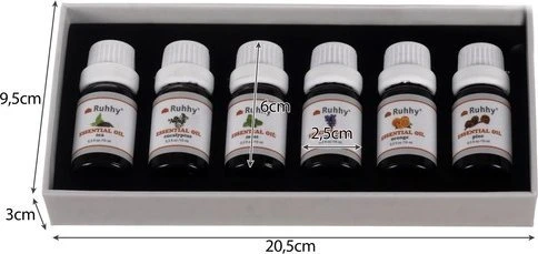 Drėkintuvas Kvapieji aliejai - 6 vnt. rinkinys, 10 ml, Ruhhy 21939