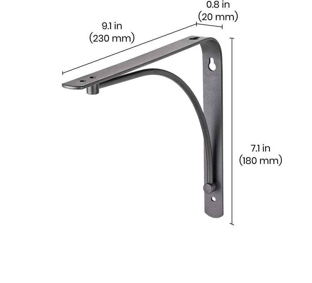 Lentynos laikiklis Dolle Arch, 230×180 mm, pilka