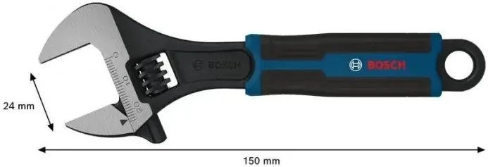Bosch Reguliuojamas raktas 150 mm / 6"