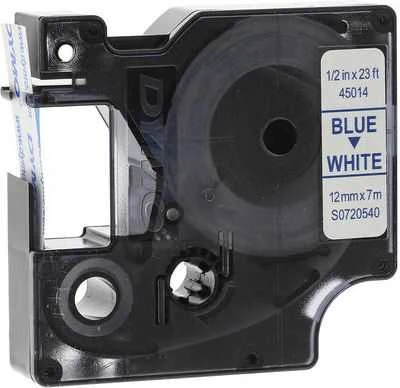 Juostelė DYMO D1 12mm x 7m, vinilinė, mėlyna ant balto / S0720540 45014