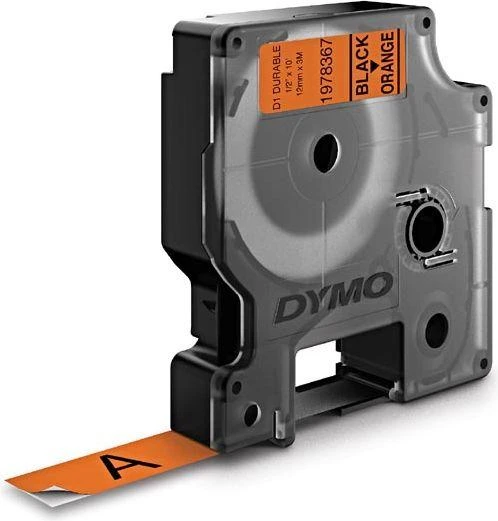 DYMO D1 Durable Juostelė 12mm x 3m / juodas ant oranžinės (1978367)