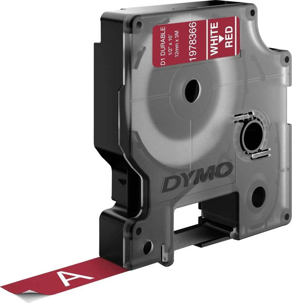 DYMO D1 Durable Juostelė 12mm x 3m / baltas ant raudonos (1978366)