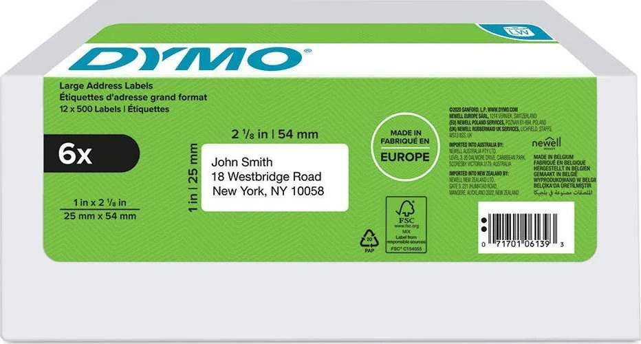 DYMO Etiketės 25 x 54mm / Rinkinys (2177564) - 6 vnt.