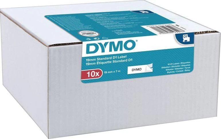 Dymo taśma do drukarek etykiet, D1 40913 | 9mm x 7m | juoda / balta | 10 vnt (S0720680_10)
