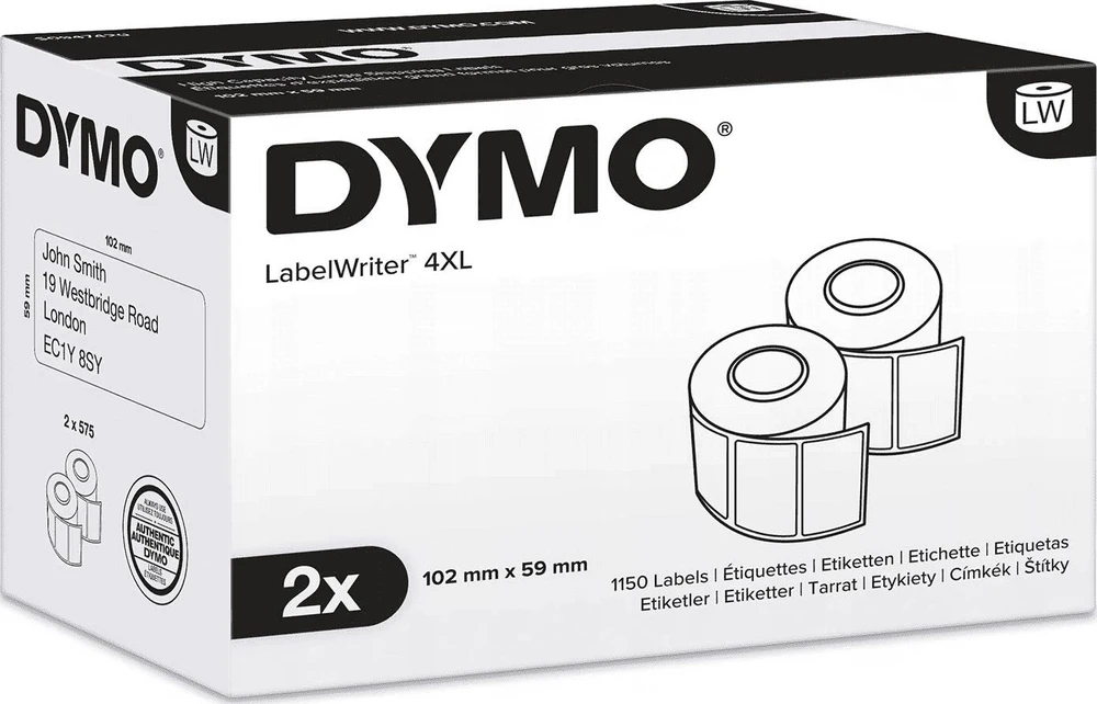 DYMO didelės talpos didelis siuntimas 102x59 mm (2 ritiniai) S0947420