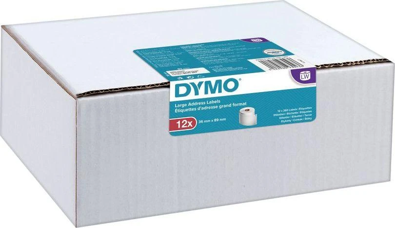 DYMO LW - Large Address Labels - 36 x 89 mm - S0722410 Permatomas Lipni spausdintuvo etiketė