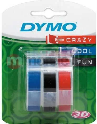 DYMO 3D Juostelės Mechaniniams Etikečių Spausdintuvams 9mm x 3m / raudona/mėlyna/juoda (S0847750)