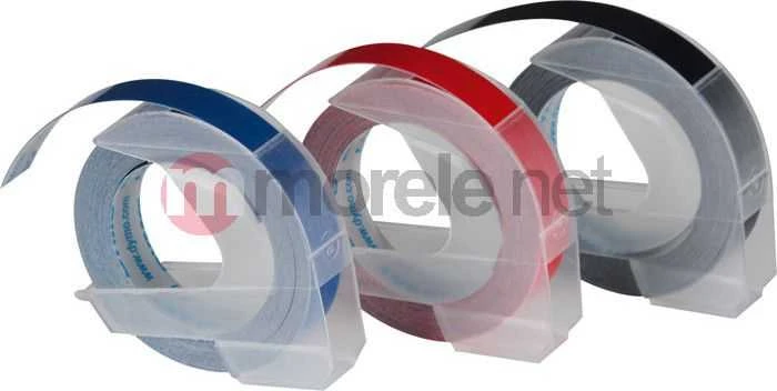 DYMO 3D Juostelės Mechaniniams Etikečių Spausdintuvams 9mm x 3m / raudona/mėlyna/juoda (S0847750)