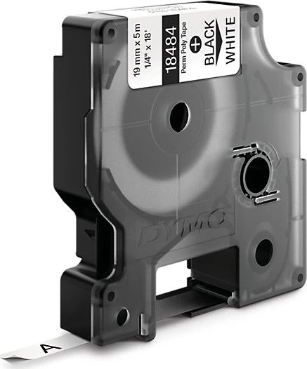 Dymo Poliesterio juosta spausdintuvams truko 19mm x 5,5m juoda ant balto S0718220 18484 - 18484