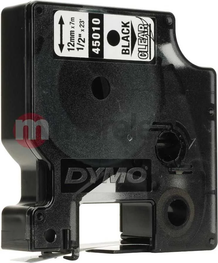 Juostelė DYMO D1 12mm x 7m, vinilinė, juoda ant permatomo / S0720500 45010