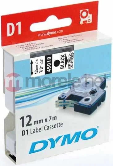 Juostelė DYMO D1 12mm x 7m, vinilinė, juoda ant permatomo / S0720500 45010