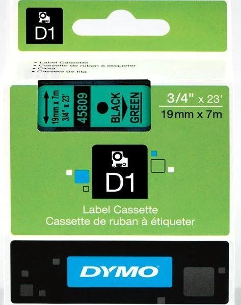 Dymo juosta D1 žalia 45809 (S0720890) juoda spauda