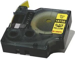 DYMO 18490 RHINO Nailono Juostelė 12mm x 3,5m (geltona / juodas šifras)