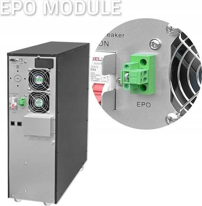 QOLTEC 52283 Nepertraukiamo maitinimo šaltinis UPS / 6kVA / 6000W / Galios koeficientas 1.0 / LCD / EPO / USB / Prisijungęs