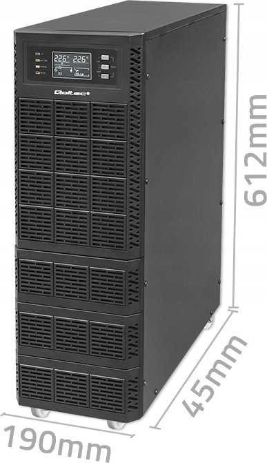 QOLTEC 52284 Nepertraukiamo maitinimo šaltinis UPS / 10kVA / 10000W / Galios koeficientas 1.0 / LCD / EPO / USB / Prisijungęs