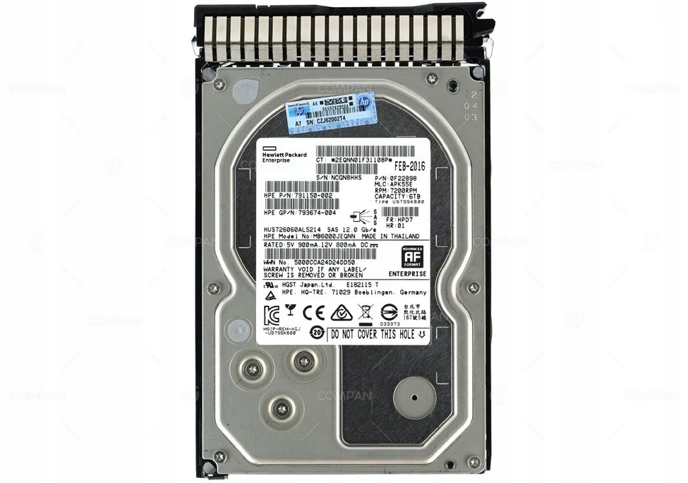 HP Kietasis diskas 6 TB karšto prijungimo SAS 7.200 RPM 12 GB 3,5 colio LFF
