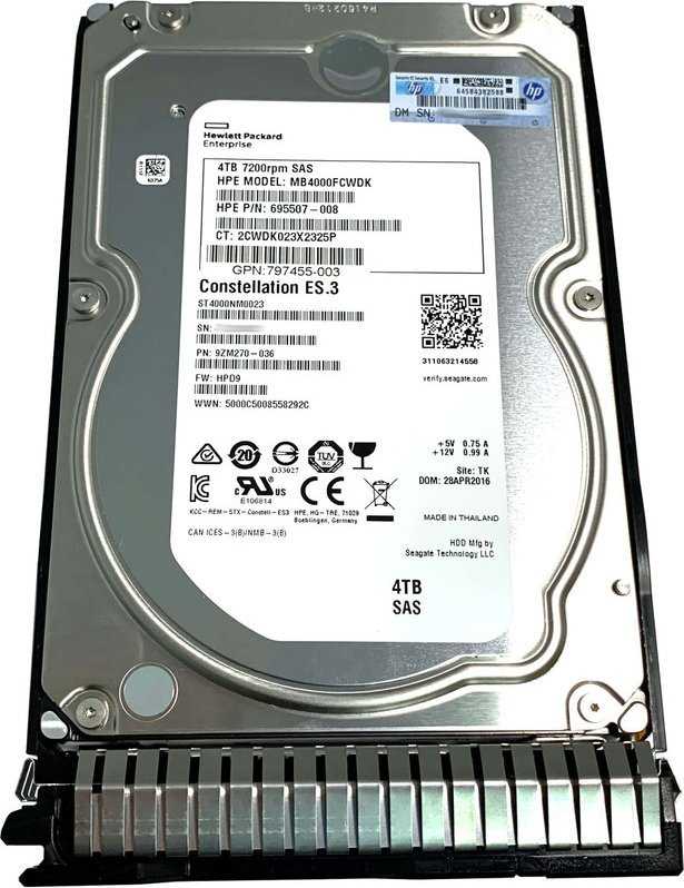 HP 4 TB 3,5 colio SAS-2 (6 Gb/s) serverio diskas (695842-001)