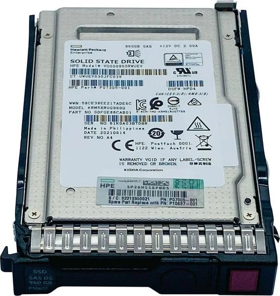 Kietasis diskas HP Hewlett Packard Enterprise 960GB SAS Solid State Drive - 2.5-inch small form factor (SFF), Read Intensive (RI), Smart Carrier (SC), VS, Digitally Signed Firmware (DS)