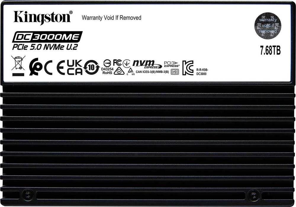 „Kingston Technology“ 7,68 TB DC3000ME U.2 PCIe 5.0 NVMe TCG Opal Enterprise SSD diskas