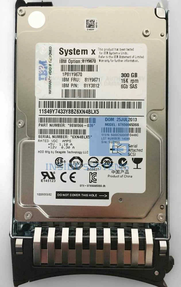 „Lenovo“ 300 GB 2,5 colio SAS-2 (6 Gb/s) serverio diskas (81Y9671)