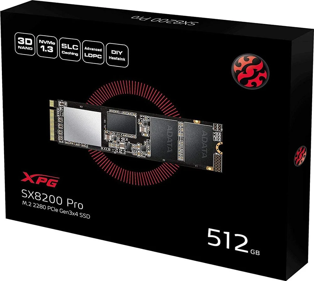 Kietasis vidinis diskas Adata XPG SX8200 PRO M.2 NVMe PCIe 512GB