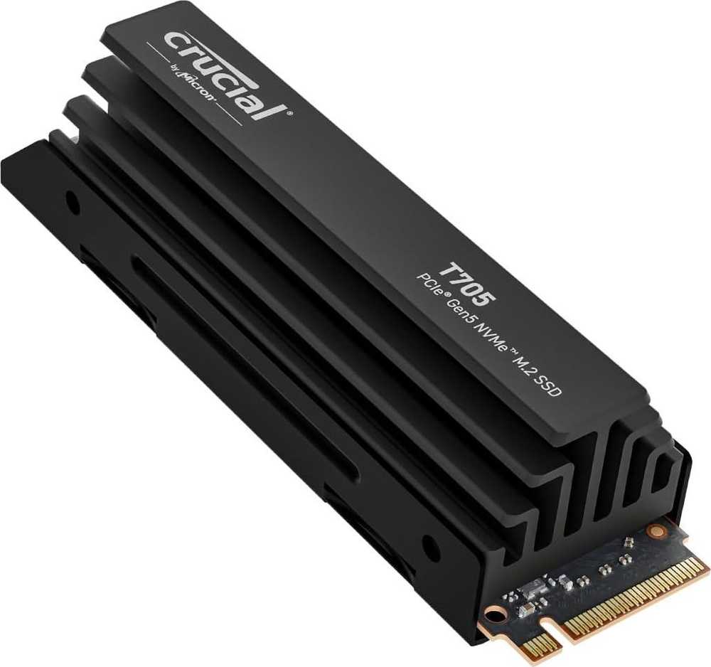 „Crucial T705 M.2 PCI-e 5.0 NVMe 2TB“ radiatorius