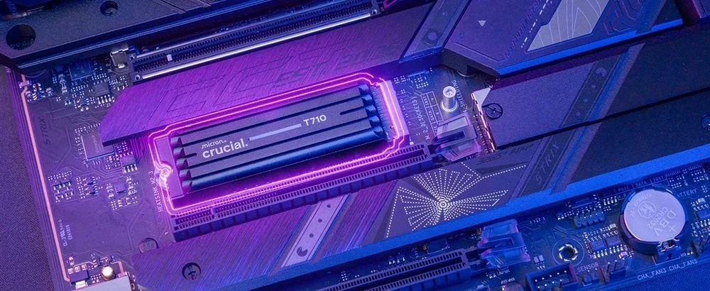 „Crucial T710 M.2 PCI-e 5.0 NVMe 1TB“ radiatorius
