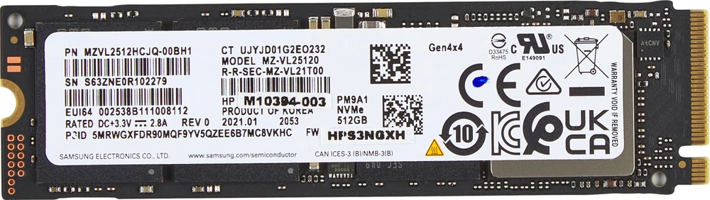 Dysk SSD HP 512GB PCIe-4x4 NVMe (AL0M8AA)
