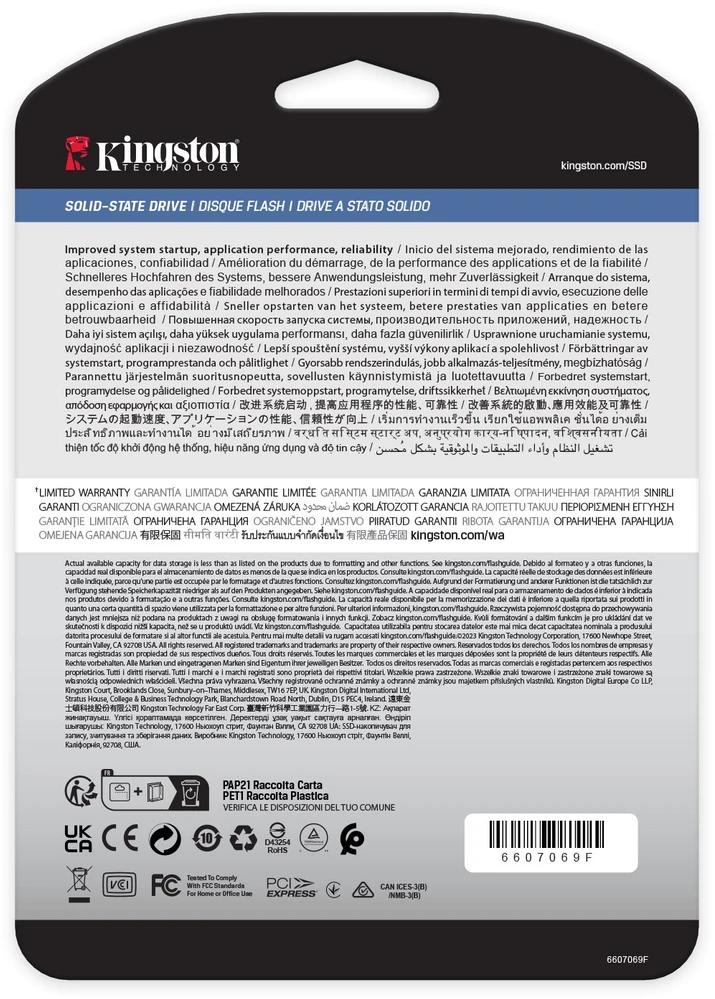 Kingston Technology 240G DC2000B PCIe 4.0 M.2 2280 Enterprise SSD (be radiatoriaus), 240 GB, M.2, 4500 MB/s
