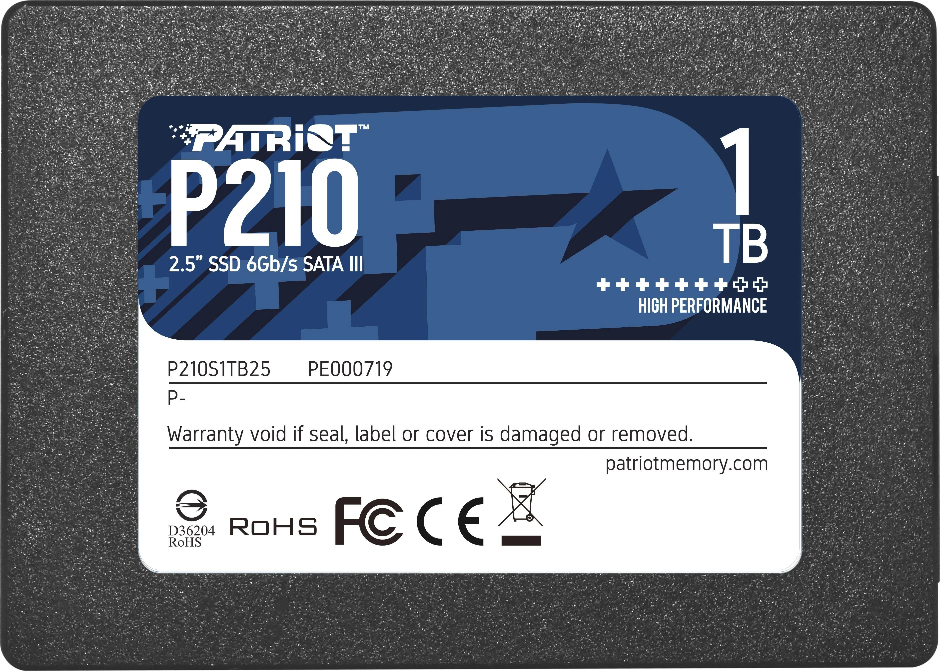 Kietasis vidinis diskas Patriot P210 SSD SATA III 2.5", 1 TB