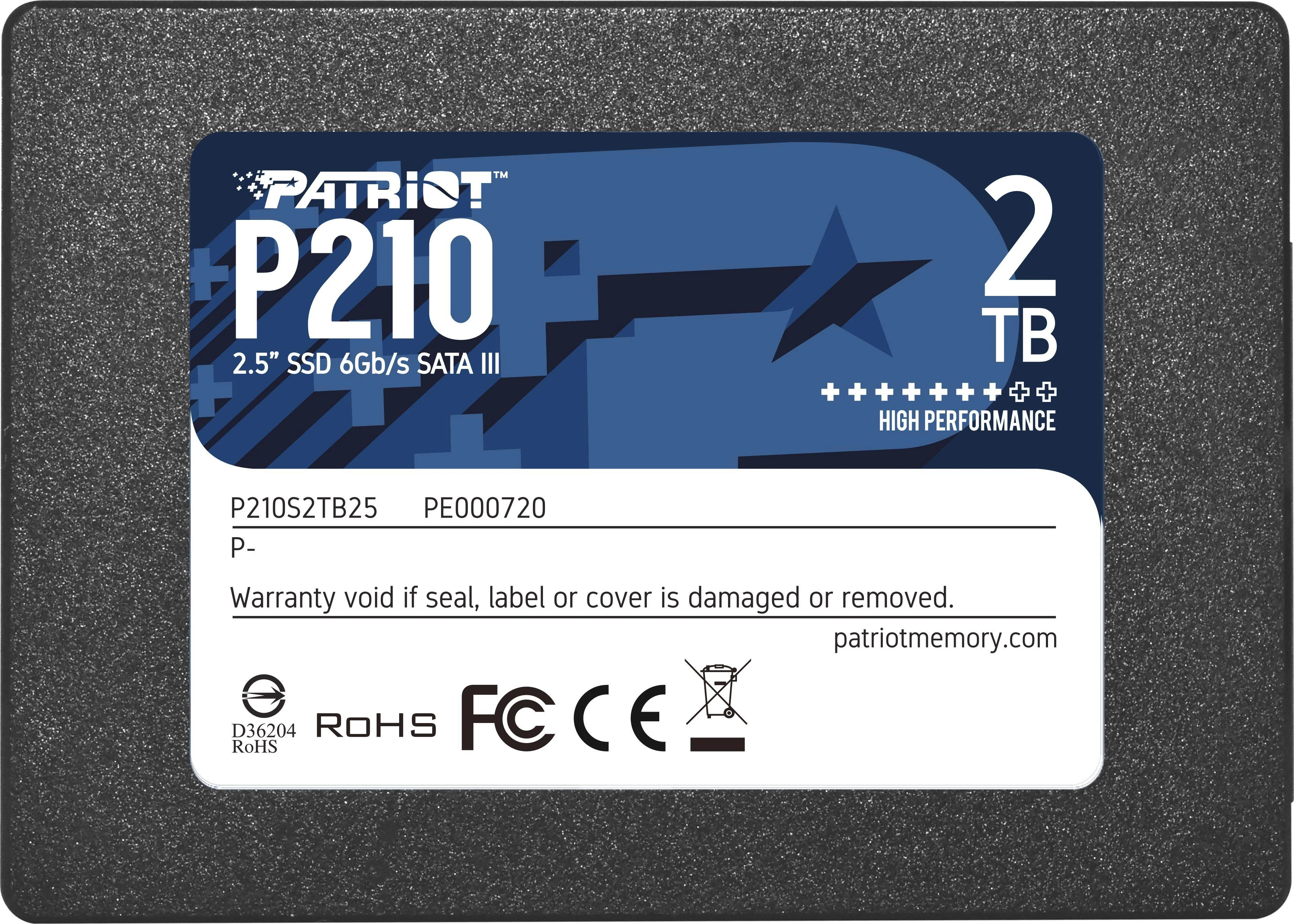 PATRIOT P210 2TB SSD SATA 3 vidinis SSD diskas 2,5 colio