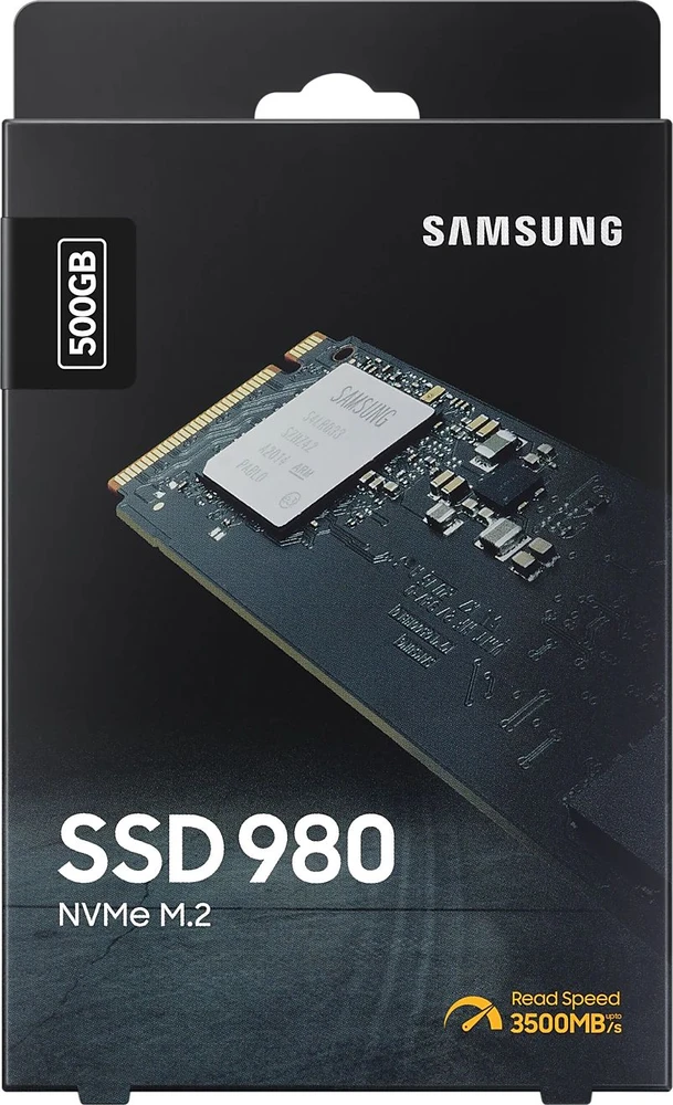 Kietasis diskas Samsung V-NAND SSD 980 500 GB, SSD form factor M.2 2280, SSD sąsaja M.2 NVME, Rašymo greitis 3000 MB/s, Skaitymo greitis 3500 MB/s