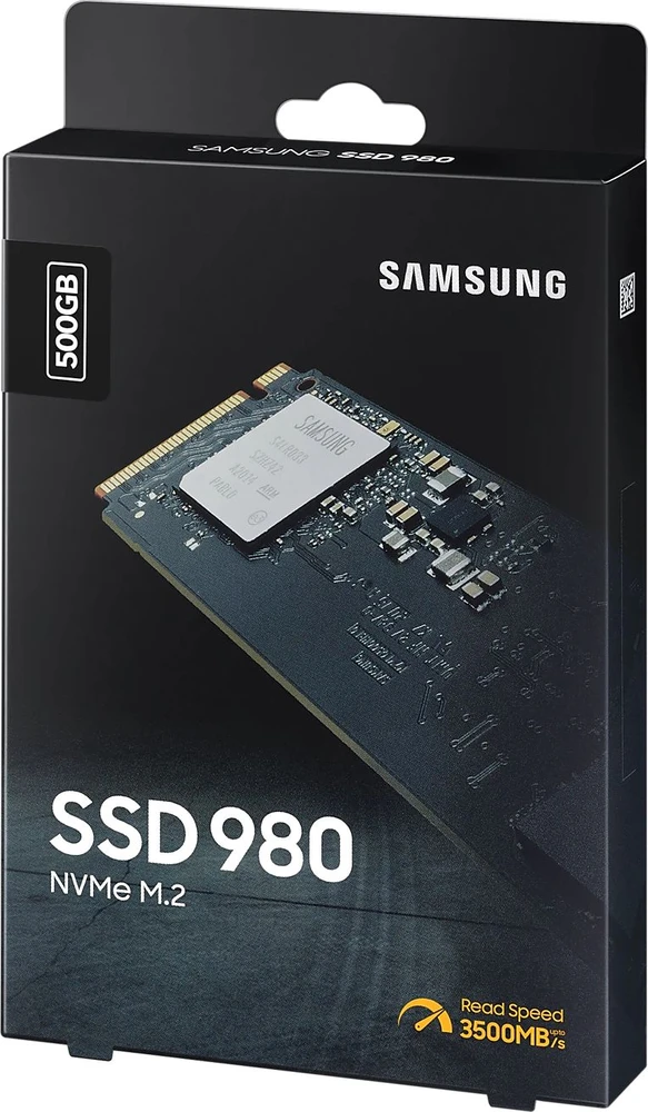 Kietasis diskas Samsung V-NAND SSD 980 500 GB, SSD form factor M.2 2280, SSD sąsaja M.2 NVME, Rašymo greitis 3000 MB/s, Skaitymo greitis 3500 MB/s