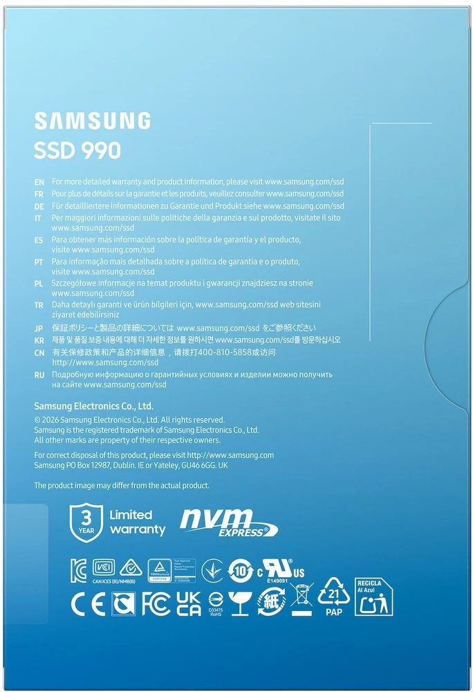 SAMSUNG 990 2TB M.2 PCIe 4.0 NVMe SSD