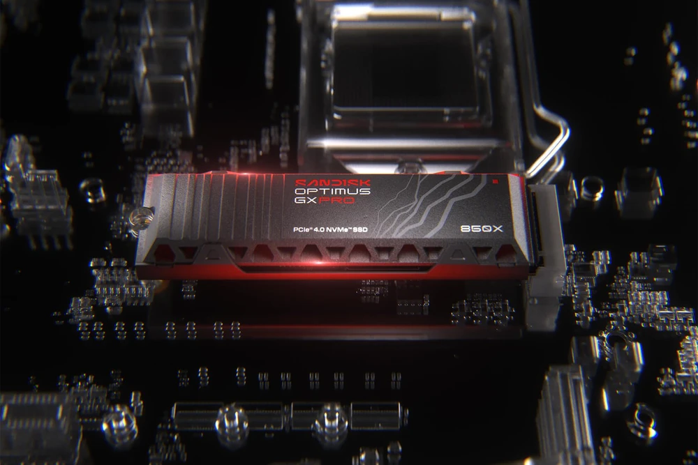 „SanDisk Optimus GX PRO 850X SSD“ diskas – SSD – užšifruotas – 2 TB – vidinis – M.2 2280 S3-M (M.2 2280 S3-M) – PCIE 4.0 x4 (NVME) – TCG Opal Encryption 2.01 – integruotas radiatorius (SDSP81200TAH-000E0)
