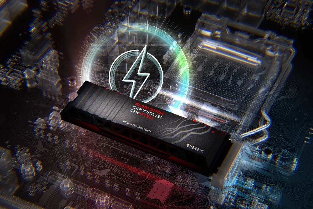 „SanDisk Optimus GX PRO 850X SSD“ diskas – SSD – užšifruotas – 2 TB – vidinis – M.2 2280 S3-M (M.2 2280 S3-M) – PCIE 4.0 x4 (NVME) – TCG Opal Encryption 2.01 – integruotas radiatorius (SDSP81200TAH-000E0)