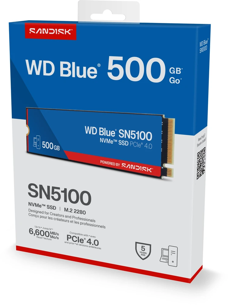 Sandisk Western Digital 500GB WD Mėlyna® SN5100 NVMe™ SSD