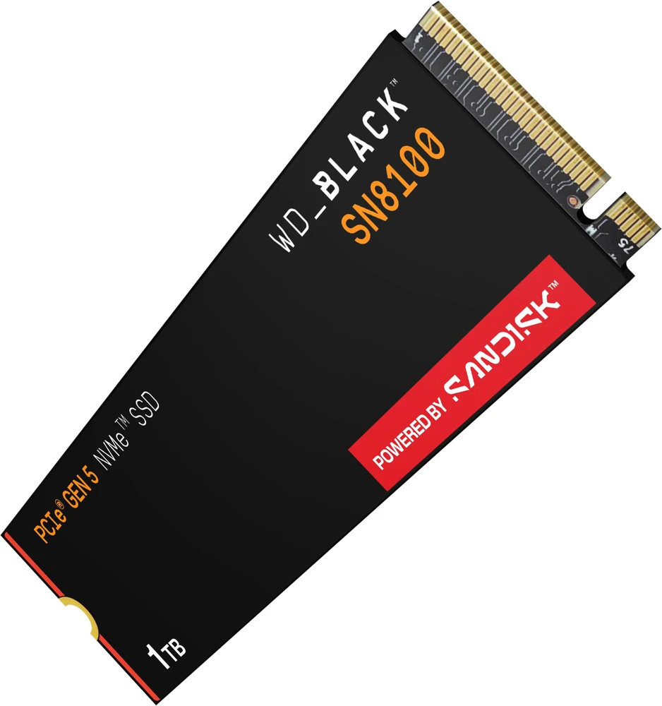 Sandisk „Western Digital“ Juodas SN8100 1 TB M.2 PCI Express 5.0 NVMe TLC 3D NAND
