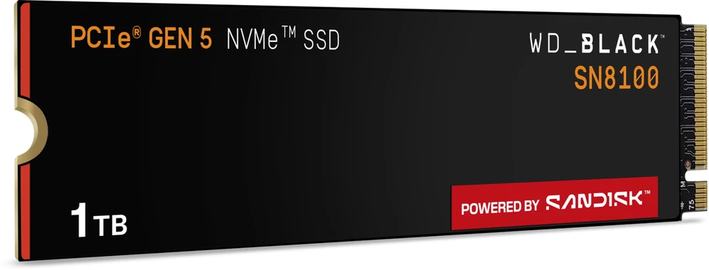 Sandisk „Western Digital“ Juodas SN8100 1 TB M.2 PCI Express 5.0 NVMe TLC 3D NAND