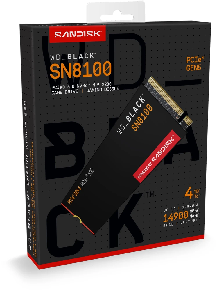 Western Digital Dysk SSD SanDisk SN8100 4TB M.2 2280 PCI-E x4 Gen5 NVMe (WDS400T1X0M)