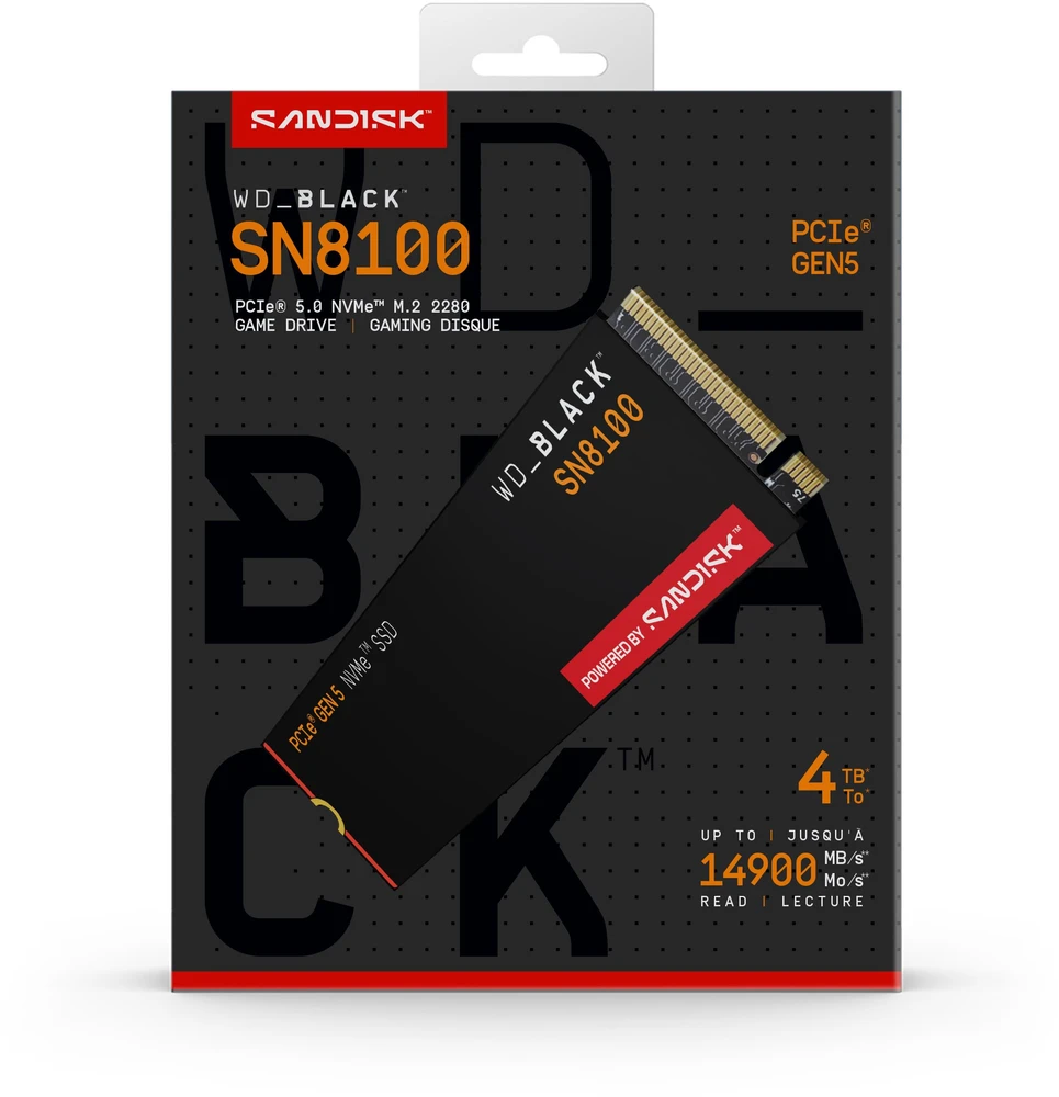 Western Digital Dysk SSD SanDisk SN8100 4TB M.2 2280 PCI-E x4 Gen5 NVMe (WDS400T1X0M)