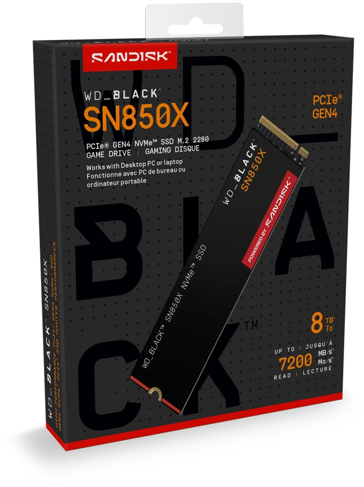 Sandisk WD Juodas SN850X PCIE GEN 4 - GAMING SSD 8TB