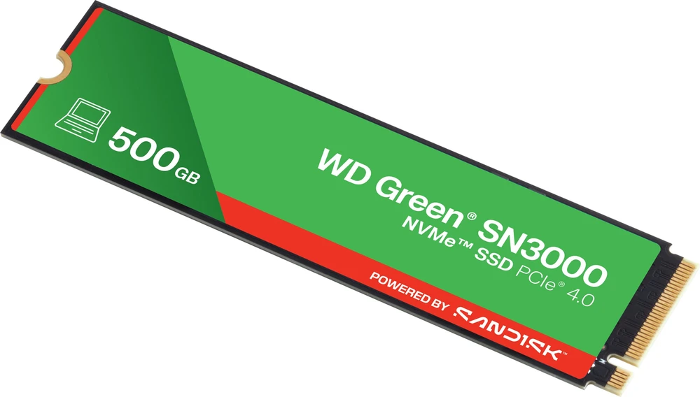 Western Digital Žalias WD ™ SN3000 NVMe™ SSD POWERED BY SANDISK 500 GB