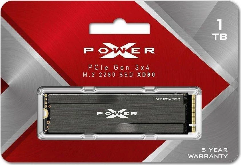 „SILICON POWER“ KOMPIUTERIŲ IR RYŠIO DISKAS „SILICON POWER“ SSD P34XD80 1TB M.2 PCIe Gen3 x4 NVMe 3400/3000 MB/s radiatorius