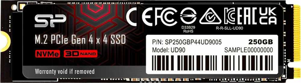 SILIKONIO MAITINIMO KOMPIUTERIS & COMMUNICAT SILICON POWER M.2 2280 PCIe 250 GB SSD UD90