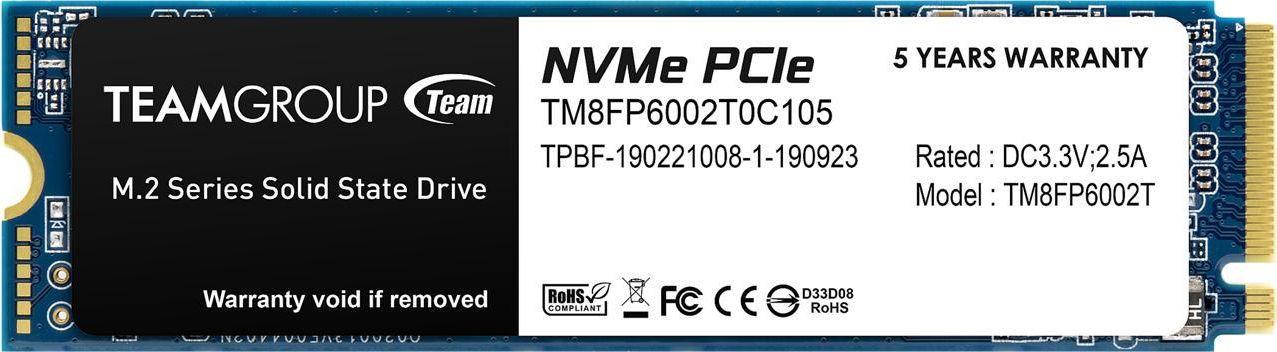 „Team Group MP33“ 2 TB, SSD – PCIe 3.0 x4, NVMe 1.3, M.2 2280