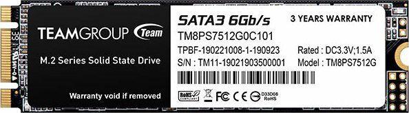 TEAM GROUP TM8PS7512G0C101 Team Group SSD MS30 512GB M.2 SATA, 550/480 MB/s
